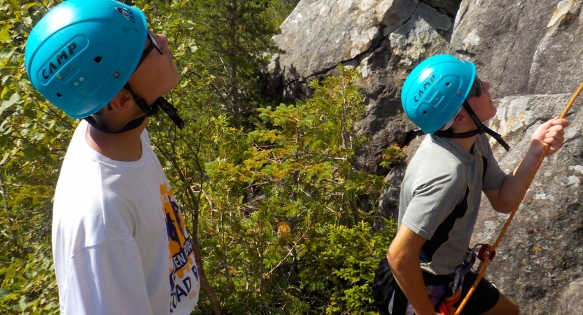 rock climbing course for teens in maine